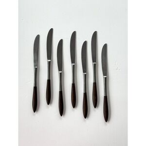 Ekco Eterna Canoe 7 Knives MCM Japan Forged Stainless And Wood Handle Knife